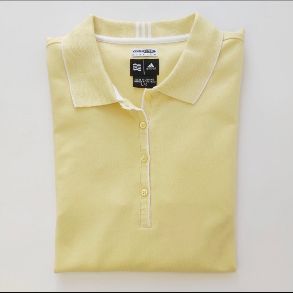 Adidas A10 Climalite Women's Polo Shirt Large Rib Knit Panels Golf Tennis